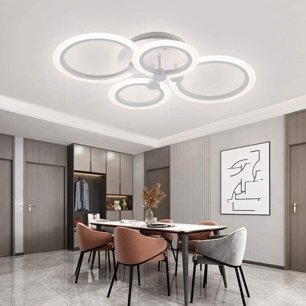 LUSTRA LED CERCURI 56W CU 4 BRATE 3 CULORI+IR 580mm x 90mm - imagine 3