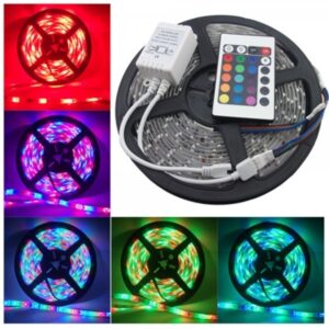 Banda LED 12V Rgb, 14.4W/m, IP20 cu 60LED/m, 5050 Cu Telecomanda