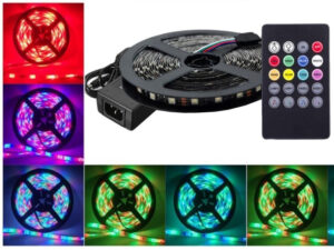 Banda LED 12V Rgb, 14.4W/m, IP20 cu 60LED/m, 5050, cu muzica