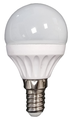 Bec Bl LED Sferic E14, model glob G45, 5W, 2700K, lumina calda