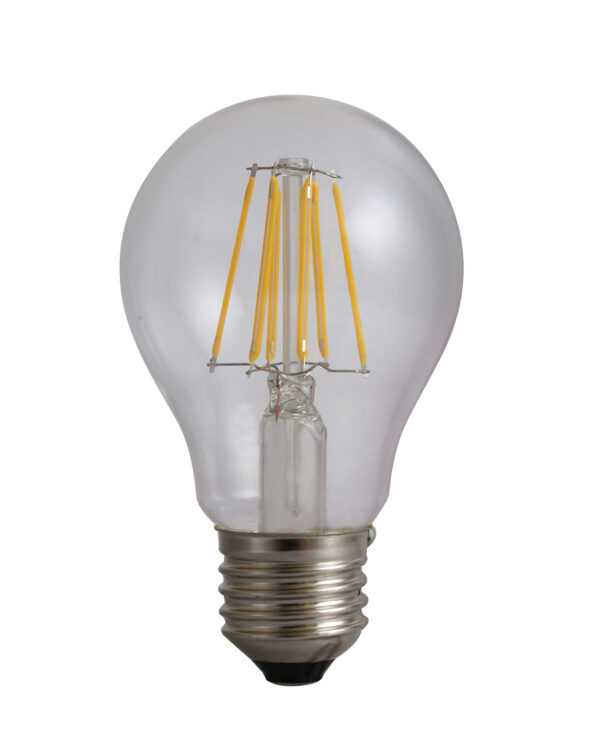 Bec Filament E27, model A60, 6W=60W, 3000K, lumina calda