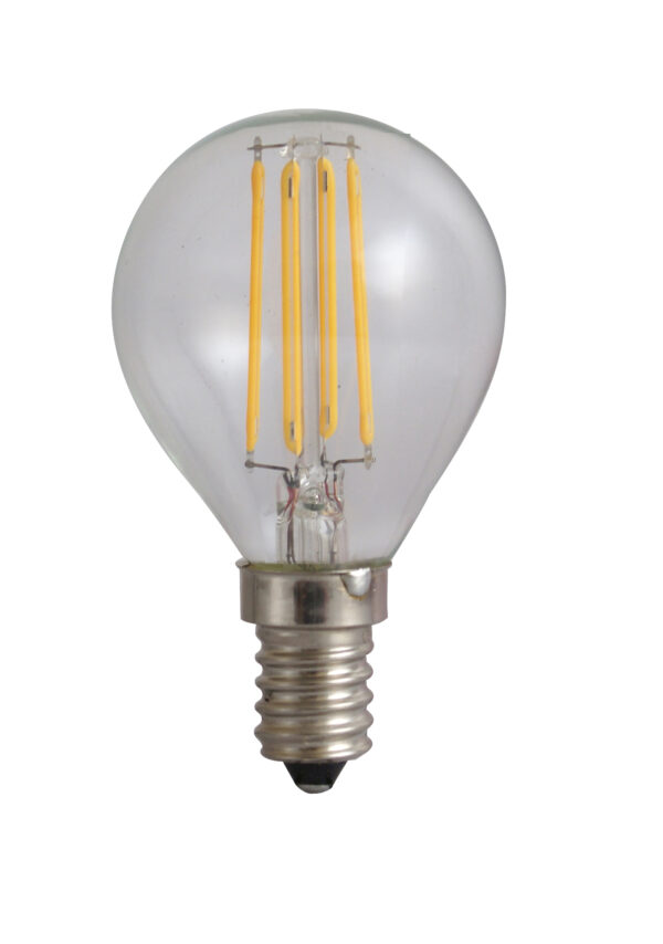 Bec Filament Sferic E14, 4W=45W, 3000K, lumina calda
