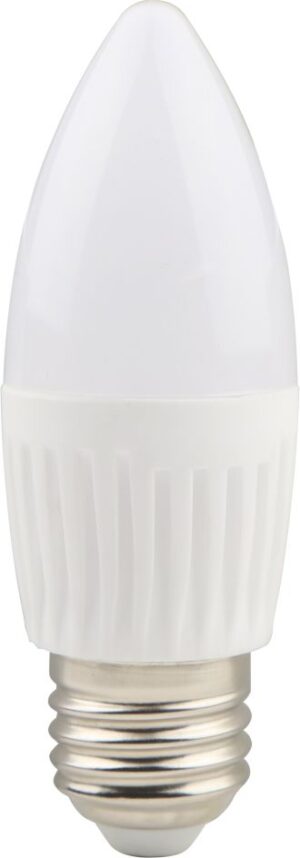 Bec LED lumanare cu baza din ceramica, model C37, 9W=75W, 6400K, lumina calda, dulie E27