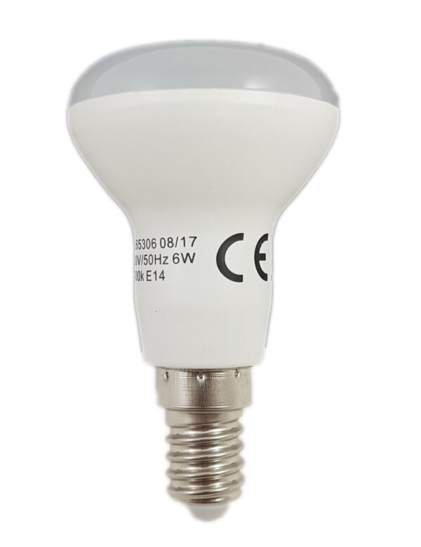Bec LED E14, model R50, 6W=50W, 2700K, lumina calda