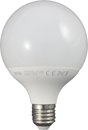Bec LED E27, model G95, 15W=150W, 2700K, lumina calda, 1400Lm