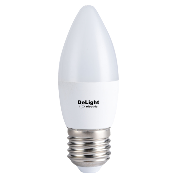 Bec LED Lumanare E27, model C37, 6W=50W, 6400K, lumina rece