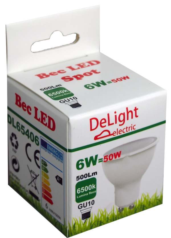 Bec LED Gu10, model R50, 6W=50W, 6500K, lumina rece - imagine 2