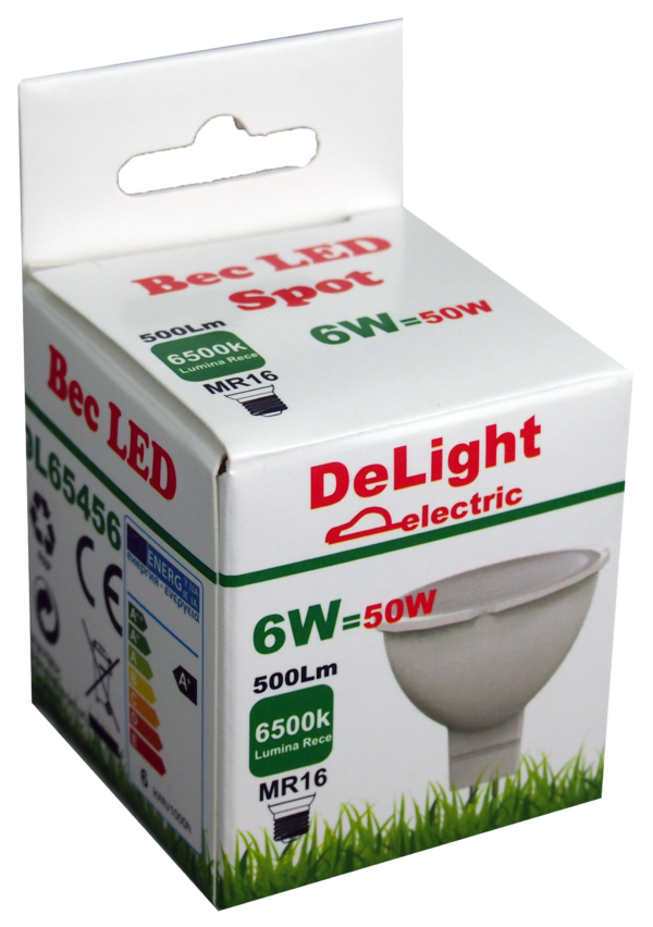 Bec LED Mr16 model R50, 6W=50W, 6500K, lumina rece - imagine 2