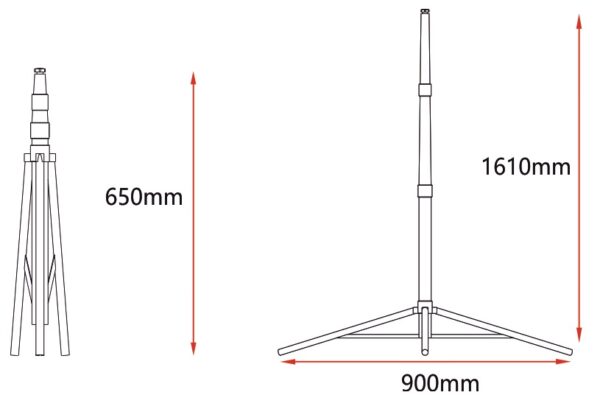 Trepied pentru 1 proiector, telescopic, 1610 mm - imagine 3