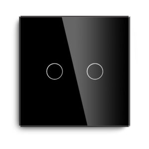 FATETA DE STICLA PT INTRERUPATOR TOUCH DUBLU NEGRU