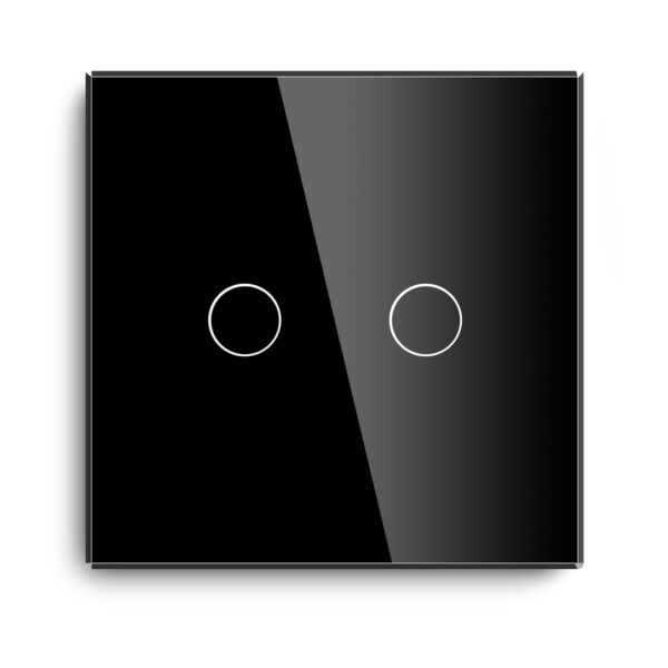 FATETA DE STICLA PT INTRERUPATOR TOUCH DUBLU NEGRU