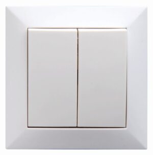 Intrerupator Dublu Spin Top, Alb