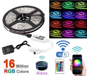 Kit Banda LED RGB cu Telecomanda+WI-FI 60 LED/m 10W/m 12V