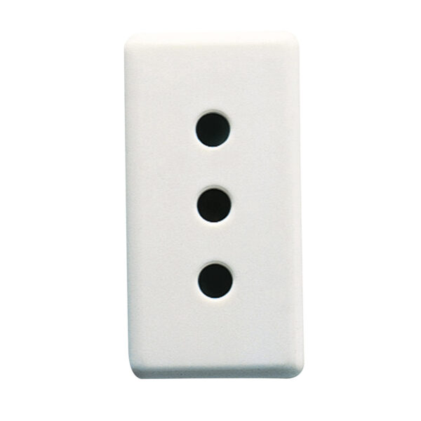Priza modulara standard 10A, 2P+E, Gewiss GW20201, alb - 1 modul
