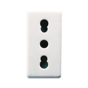 Priza modulara standard 16A, 2P+E, Gewiss GW20203, alb - 1 modul