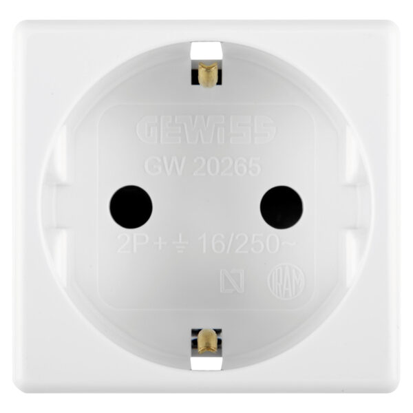 Priza modulara standard 2P+E, Gewiss GW20265, alb - 2 module