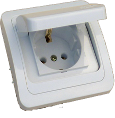 Priza simpla CP, cu capac, IP22 - montaj incastrat