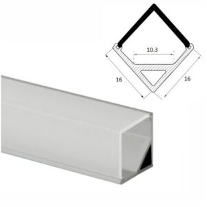 Profil banda LED, montaj aplicat, aluminiu, 1m