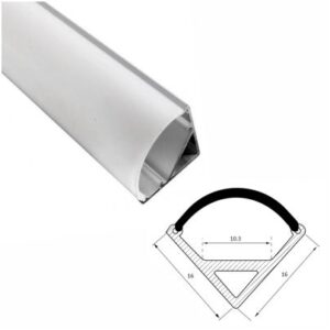 Profil banda LED, montaj pe colt, aluminiu, 1 m, 16x16 mm