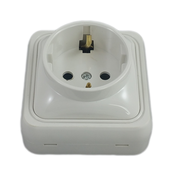 Priza Simpla Mini Alba - montaj aparent - imagine 2