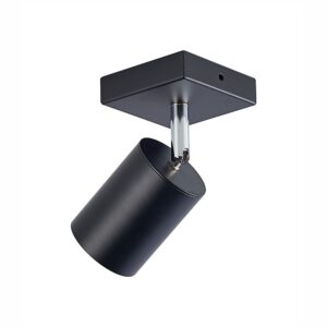 Spot Regrabil Negru GU10 80mm