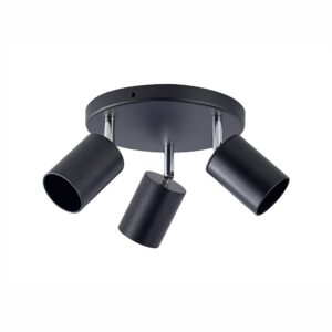 Spot Rotund Reglabil Negru 3 X GU10 200mm
