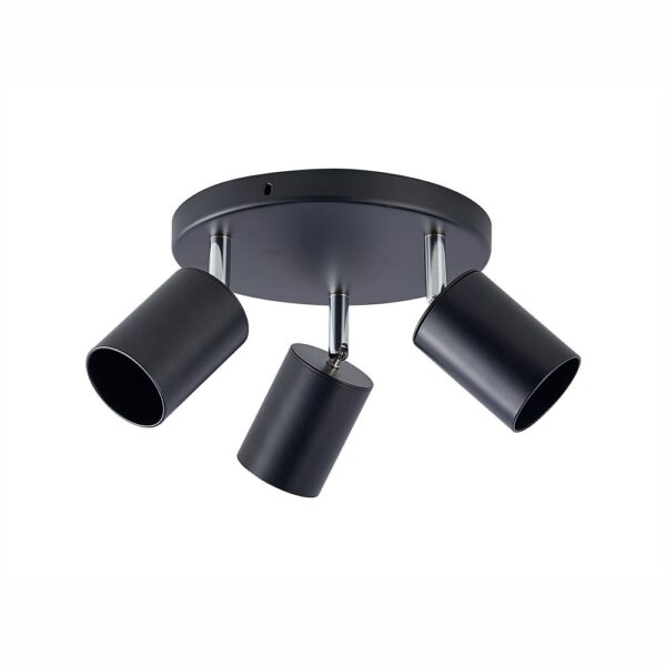 Spot Rotund Reglabil Negru 3 X GU10 200mm