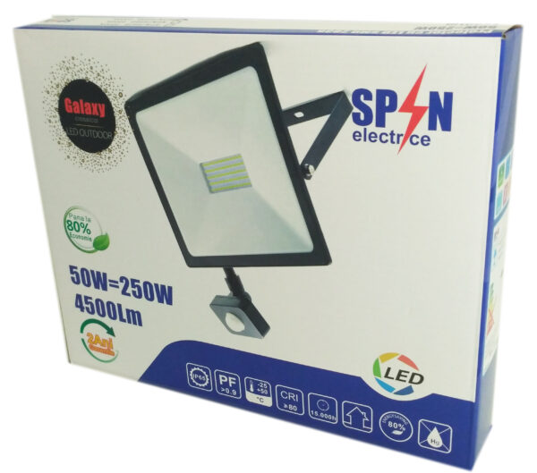 Proiector LED SMD Galaxy cu Senzor de Miscare, 50W=250W, 6000K, lumina rece - imagine 4