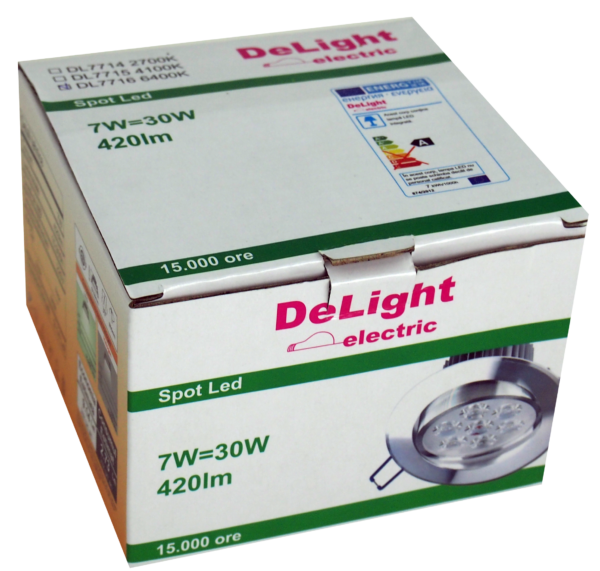 Spot LED aluminiu Fi109, 7W 6400K, lumina rece - imagine 4