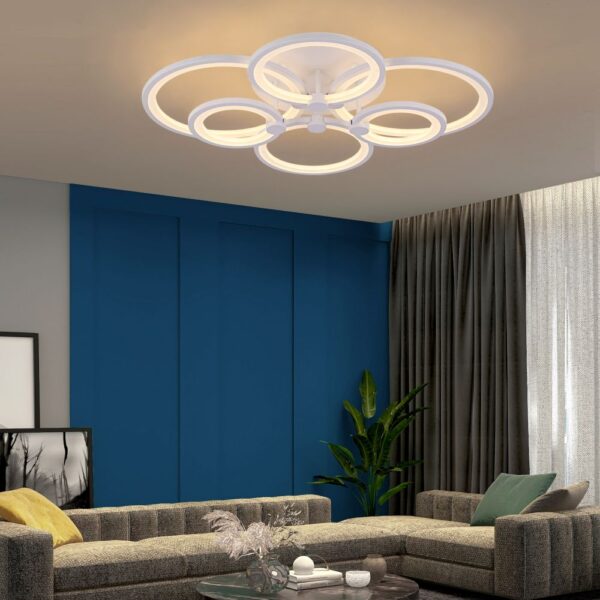 LUSTRA LED CERCURI 100W CU 6 BRATE 3 CULORI+IR 830mm x 140mm - imagine 3