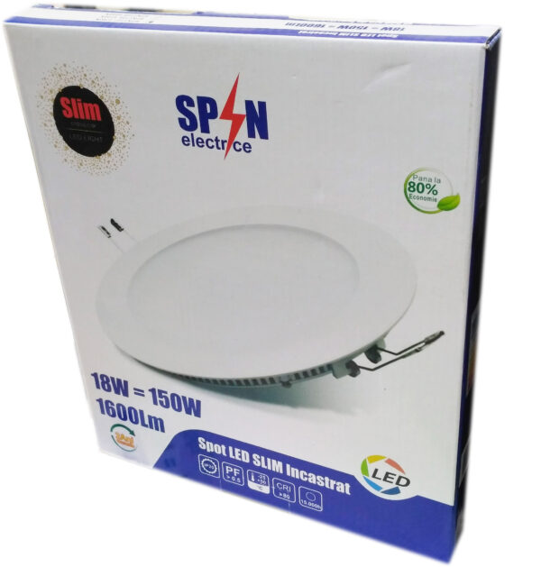 Spot LED Slim Ø223, 18W=150W, 2700K, lumina calda - imagine 3
