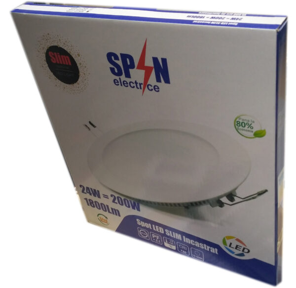Spot LED Slim Ø300, 24W=200W, 2700K, lumina calda - imagine 3