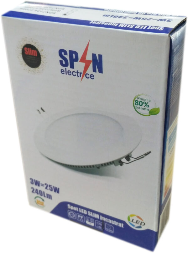 Spot LED Slim Ø85, 3W=25W, 6400K, lumina rece - imagine 3