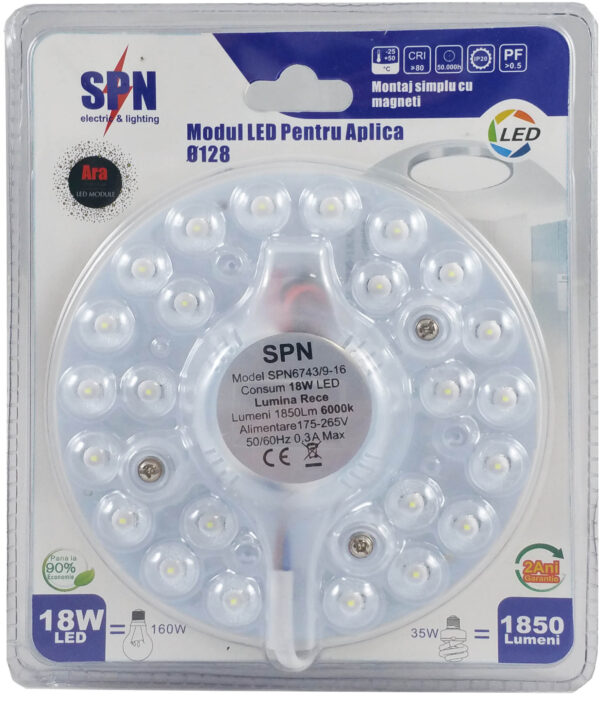 Modul LED pt Aplica Fi128, 18W=160W, 3000K, lumina calda - imagine 5