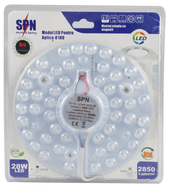 Modul LED pt Aplica Fi180, 28W=250W, 3000K, lumina calda - imagine 5