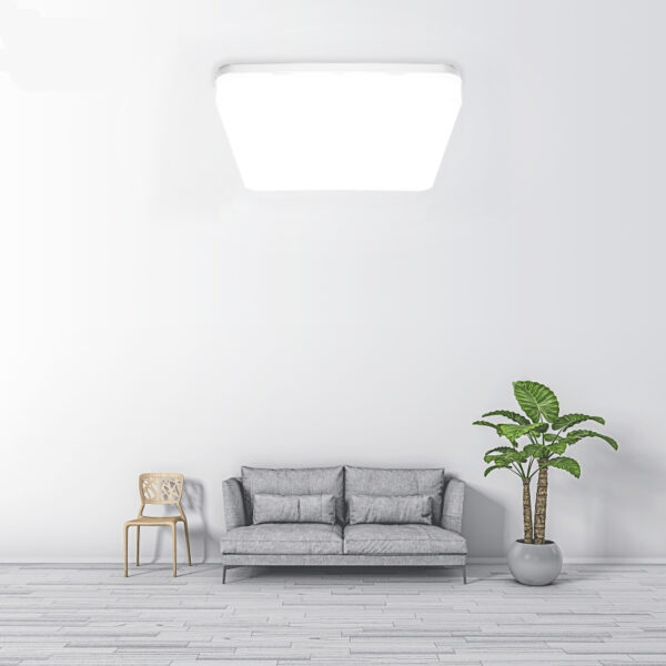Plafoniera LED Slim Milky 18W=160W, 275x275 mm, 6500K, lumina rece - imagine 2