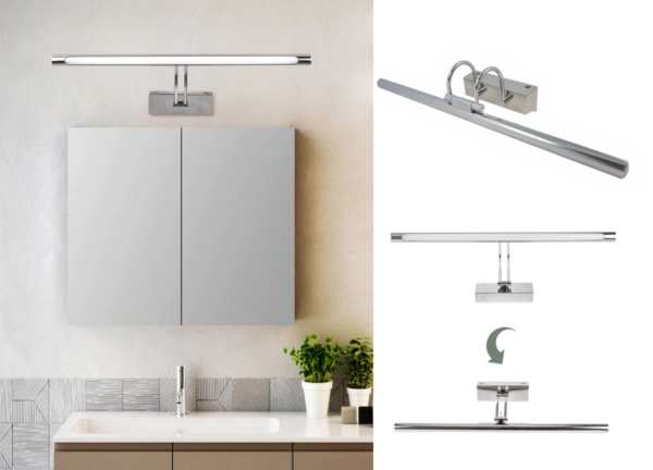 Corp LED baie reglabil, 12W, 6500K, lumina rece, cu protectie IP44, 520mm - imagine 4