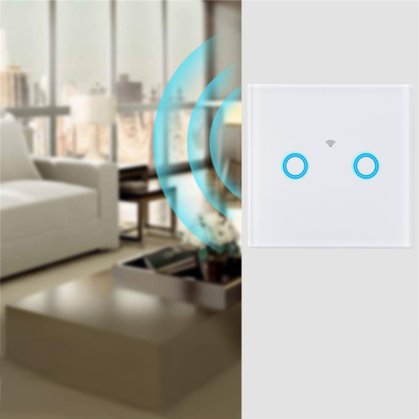 Intrerupator touch dublu WI-FI, alb - imagine 3