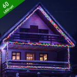 Instalatie Pom Craciun 60 LED-uri Diverse Culori Fir Negru