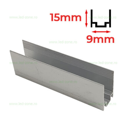 profil aluminiu 5cm montaj neonflex slim 9