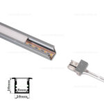 Profil Aluminiu Incastrat Dispersor Alb 3M 8mm cu Banda LED 24V - imagine 2
