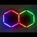 Set 2 Hexagoane LED Honeycomb RGB Digital Tuburi 440mm - imagine 2