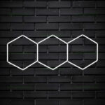 Set 3 Hexagoane LED Honeycomb 128W Tuburi 566mm - imagine 2
