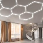 Set 5 Hexagoane LED Honeycomb 200W Tuburi 440mm 3 Trepte Lumina