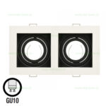 Suport Incastrat 2 Becuri Spot LED GU10 PETUNYA - imagine 4