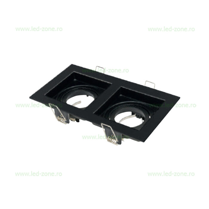 Suport Incastrat 2 Becuri Spot LED GU10 PETUNYA - imagine 3