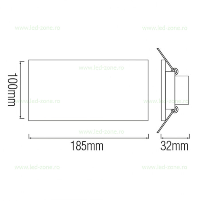 Suport Incastrat 2 Becuri Spot LED GU10 PETUNYA - imagine 5